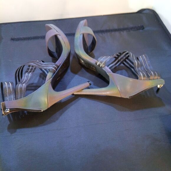 QUPID HIGH HEEL ALMOND OPEN-TOE ELASTIC CRISS-CROSS STRAP SANDAL - Picture 10 of 16